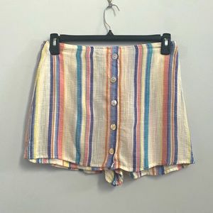 Forever 21 colorful linen skort with buttons